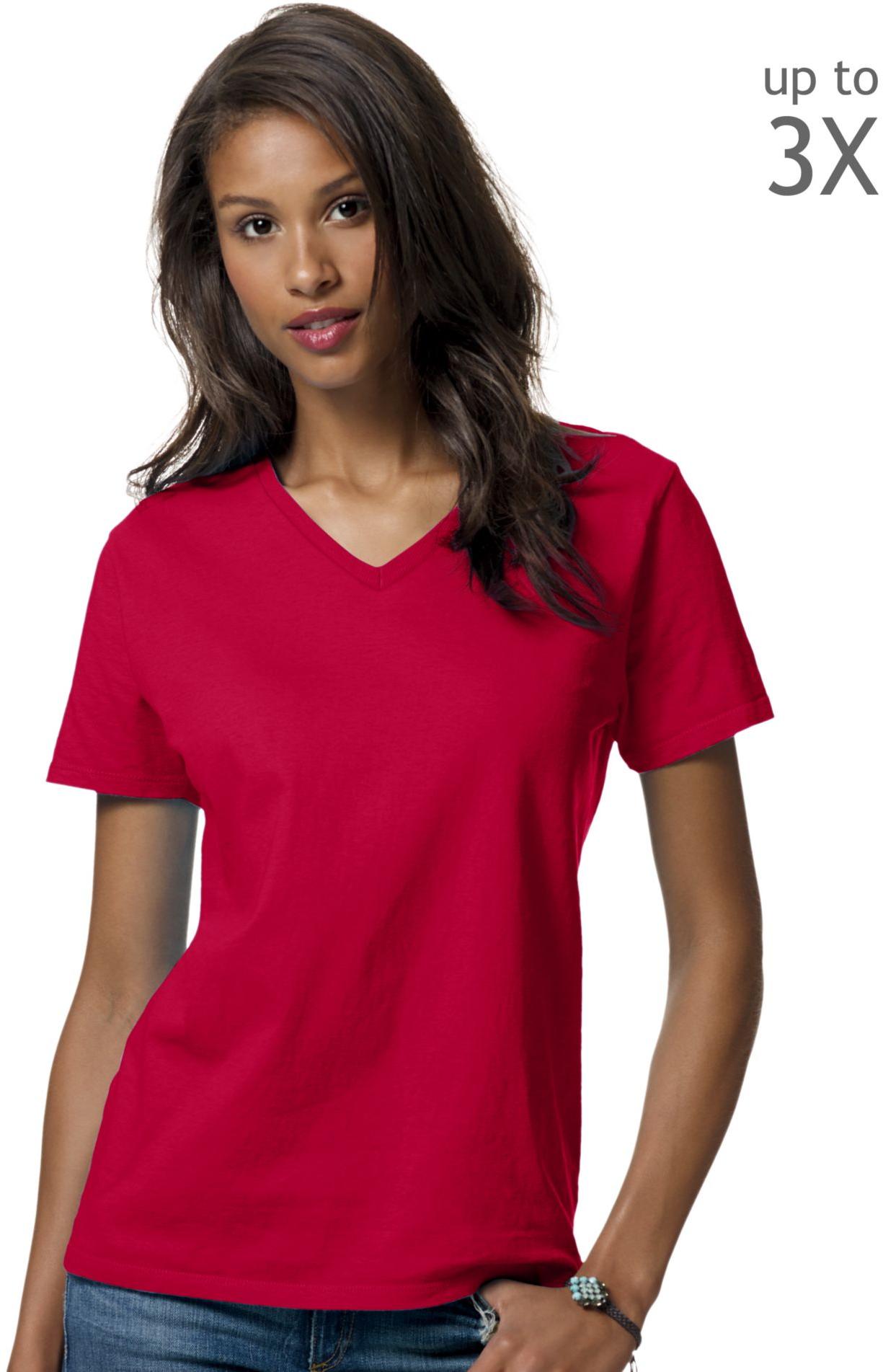Hanes Relaxed Fit Womens Comfortsoft V Neck T Shirt 5780 Ebay 