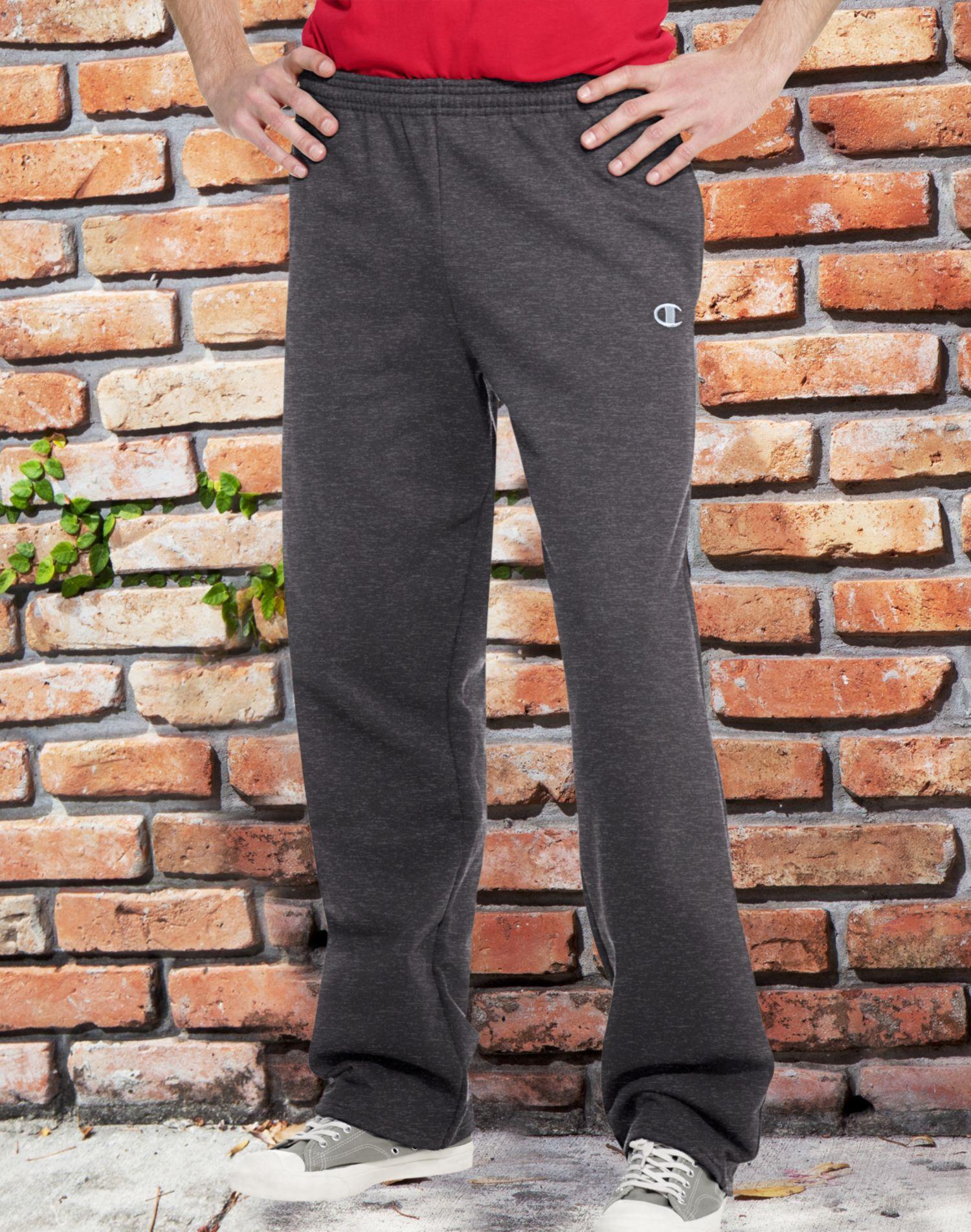 open hem fleece sweatpants mens