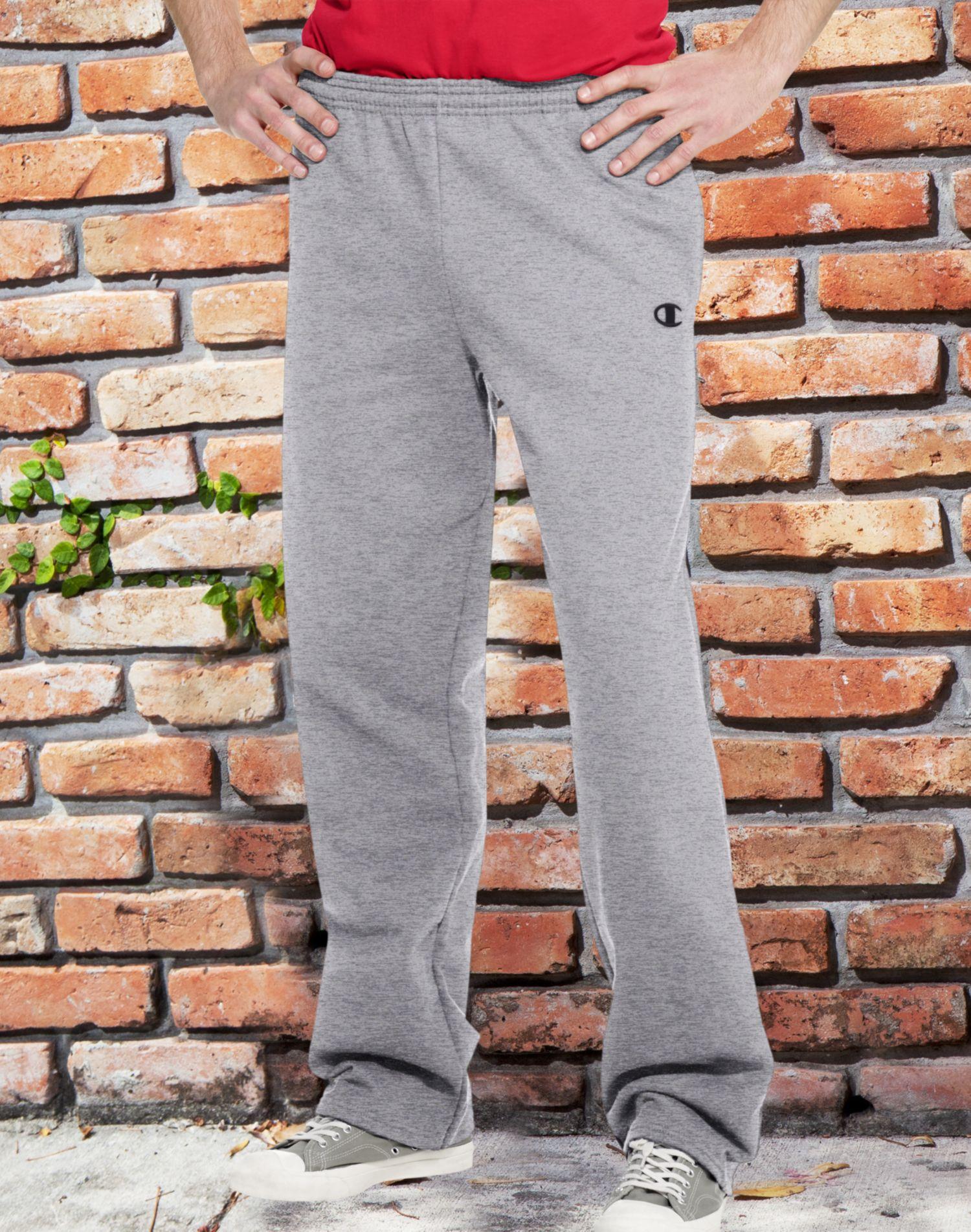 open hem fleece sweatpants mens