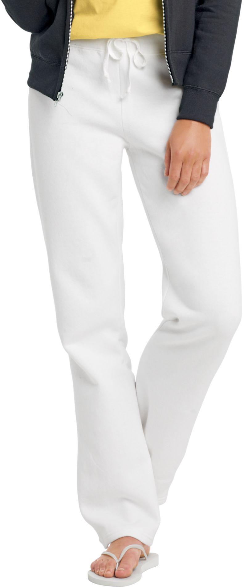 hanes white sweatpants women's