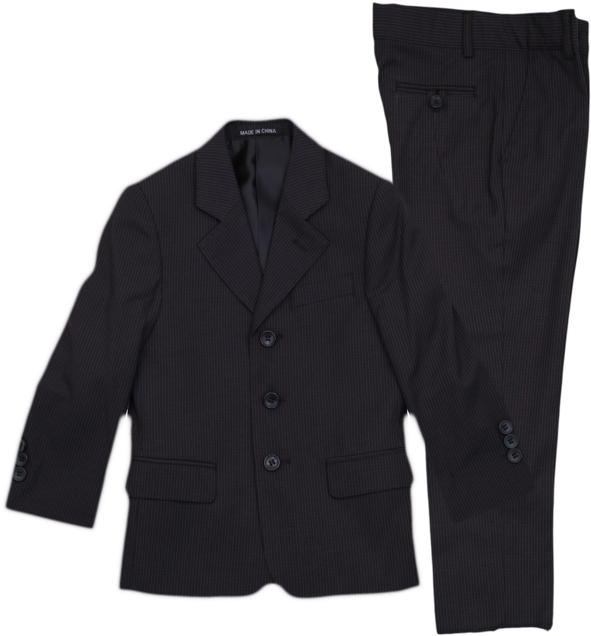 ARMANDO MARTILLO Boys Black 2 Piece Pinstripe Suit - 611-PV45B