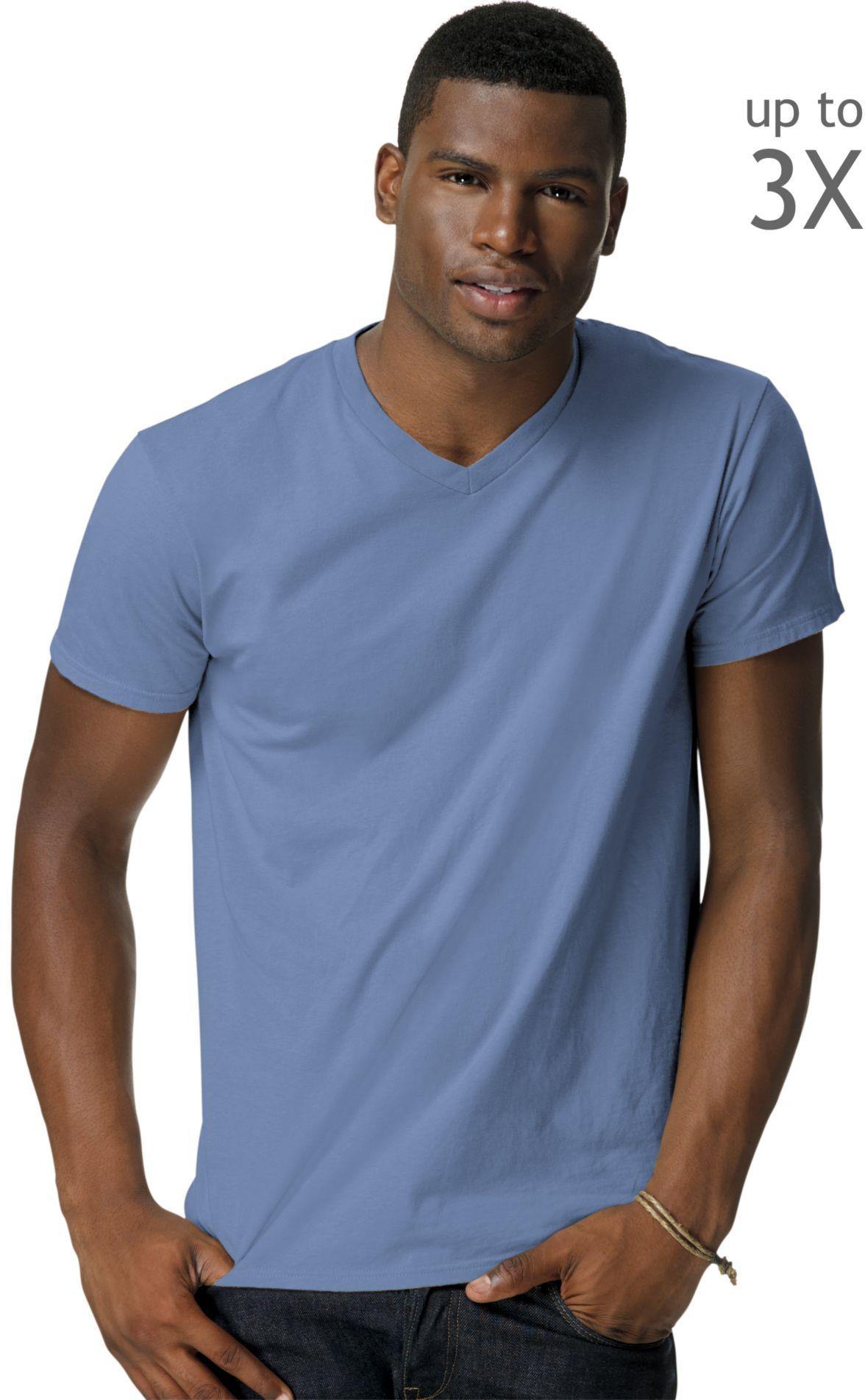 HANES Men's Nano-T V-Neck T-Shirt - 498V | eBay