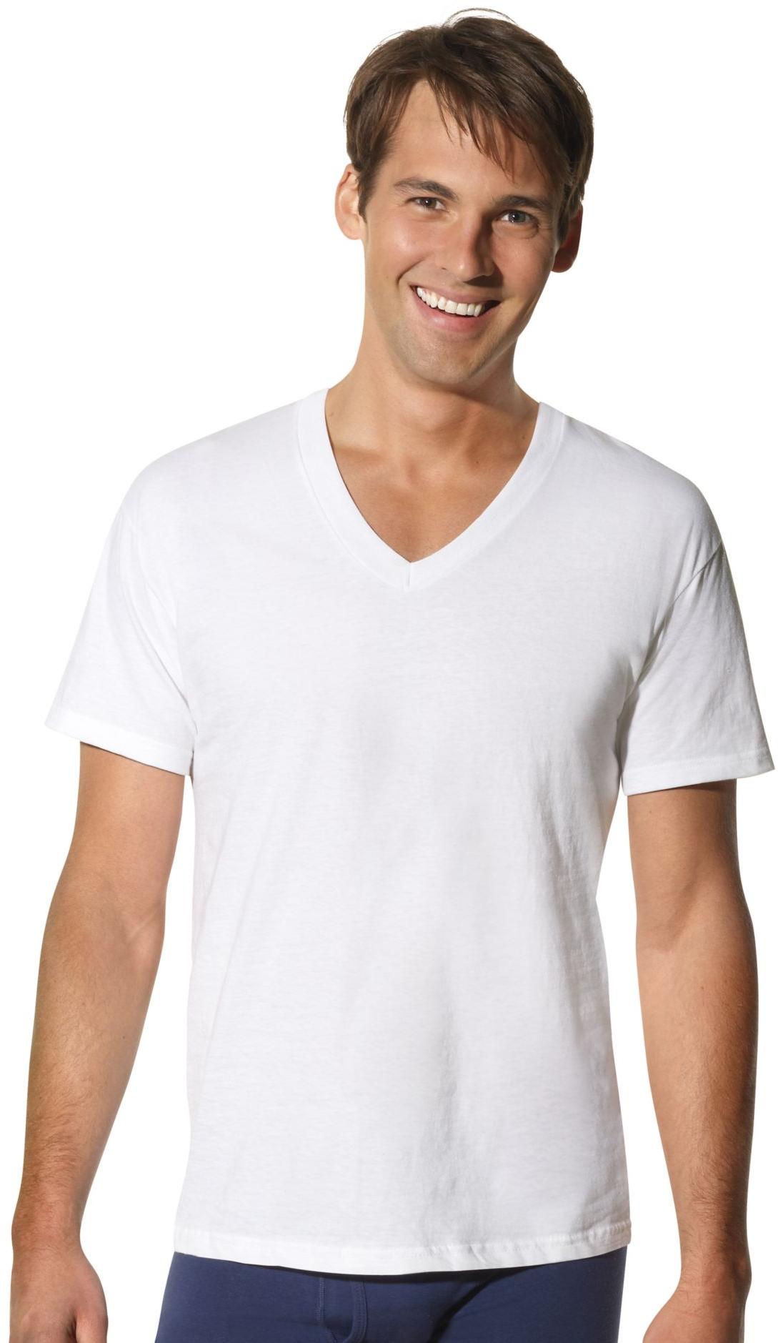 HANES Men's Tall TAGLESS ComfortSoft V-Neck Undershirt - 3 Pack ...