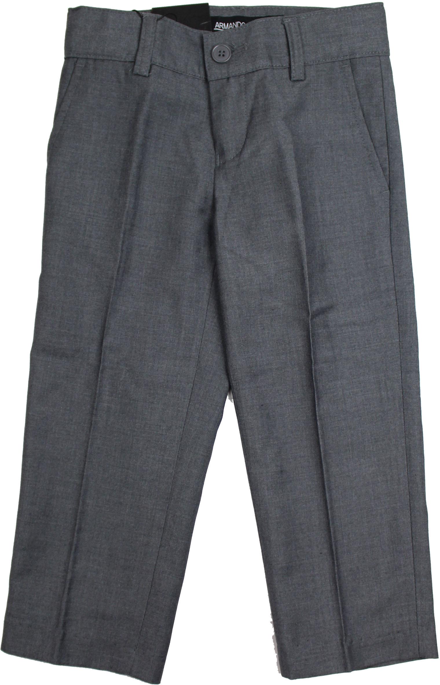 ARMANI MARTILLO Boys Flat Front Adjustable Waist Slim Fit Dress Pants ...