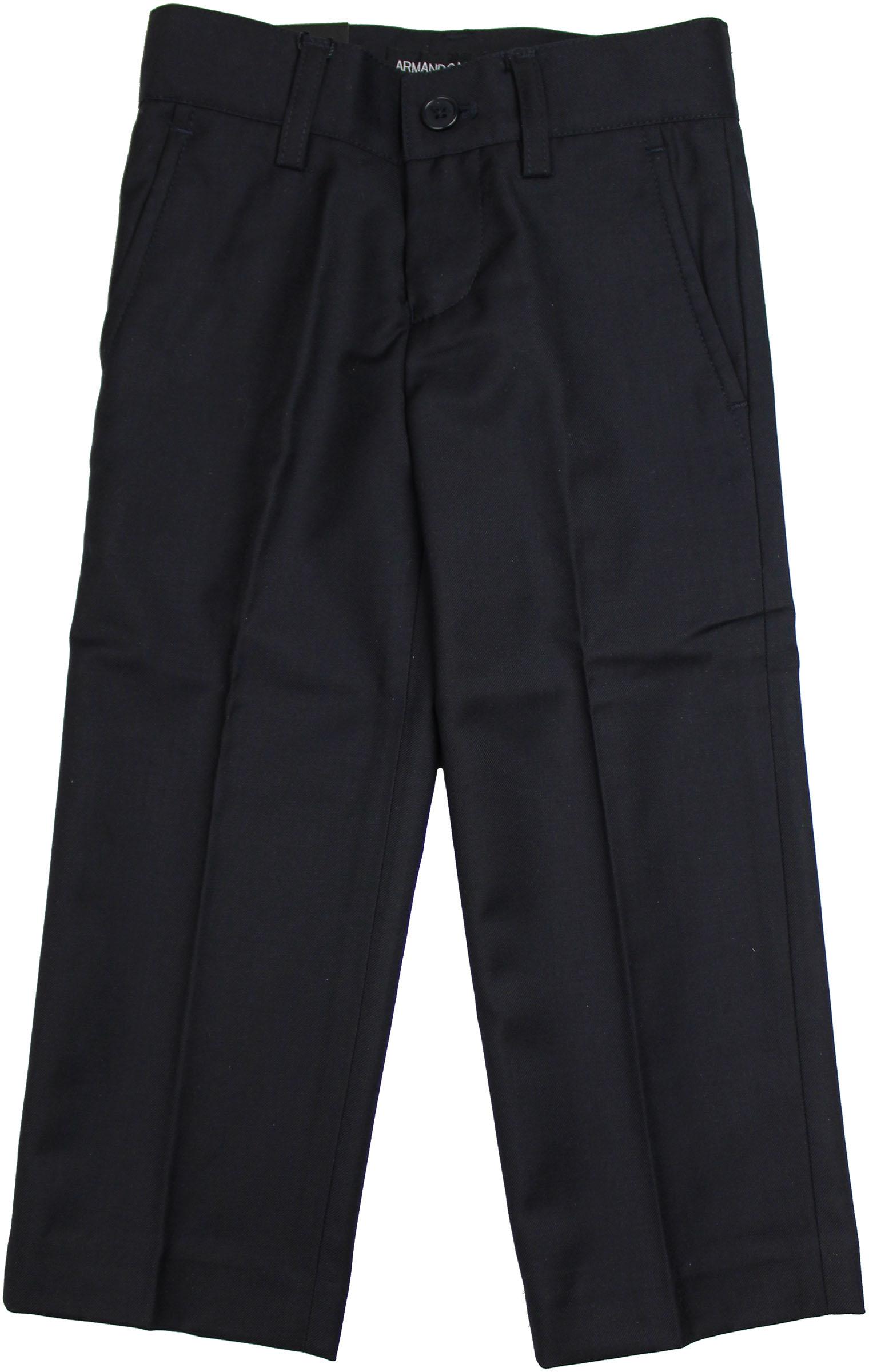ARMANI MARTILLO Boys Flat Front Adjustable Waist Slim Fit Dress Pants ...